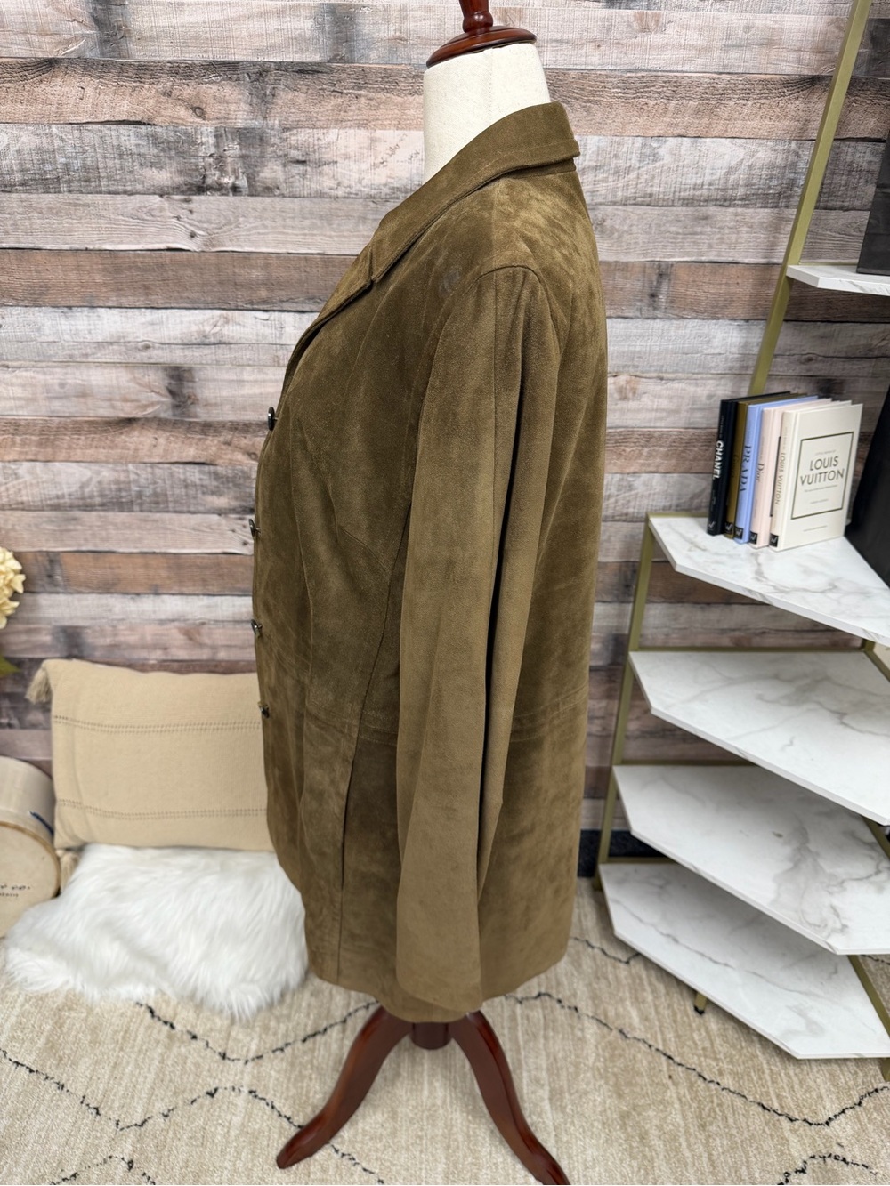Banana Republic Suede Leather Jacket with Buttons - Picture 3 of 6